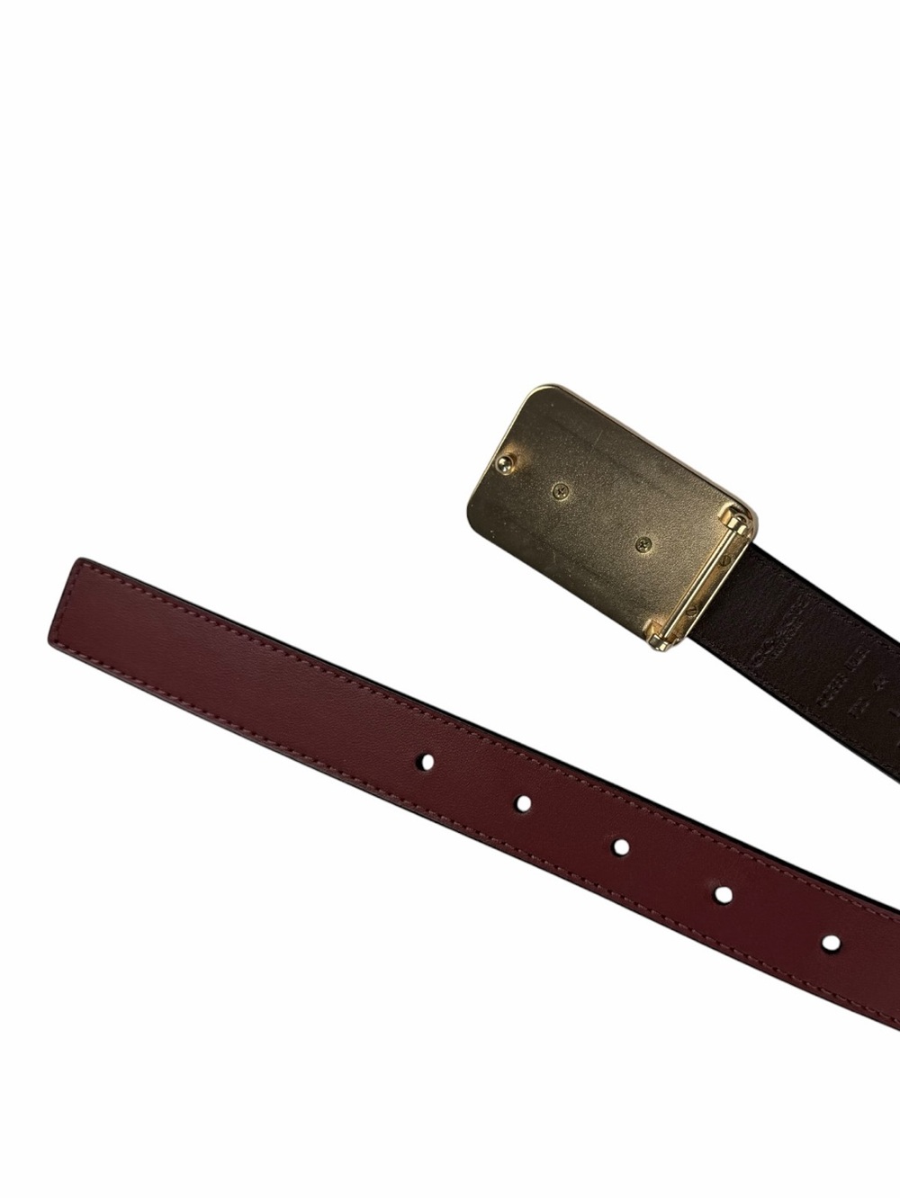 Coach Women’s Grace Plaque Buckle Belt In Wine Ox blood Size Large (25 mm) - Picture 5 of 6